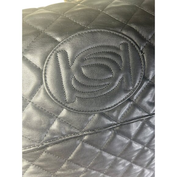 Bebe Los Angeles Back Pack Black Quilted Side Zip Purse - Picture 3 of 14